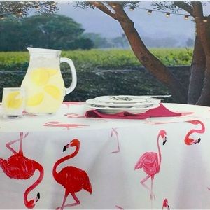 ENVOGUE Large Hot Pink Flamingo Tablecloth 60 x 84 Indoor Outdoor